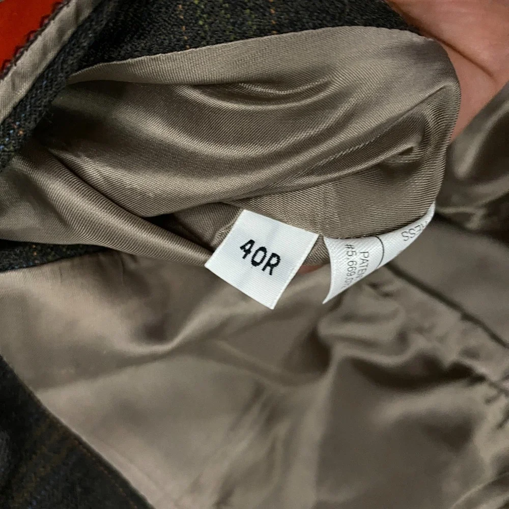 Hart Schaffer Marx Blazer size 40R Travelor Plaid Wool Brown Suit Jacket‎